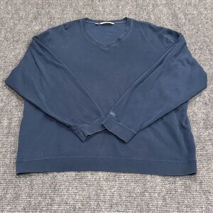 Cutter & Buck Men's V-Neck Sweater in Navy 100% Pima Cotton XXL